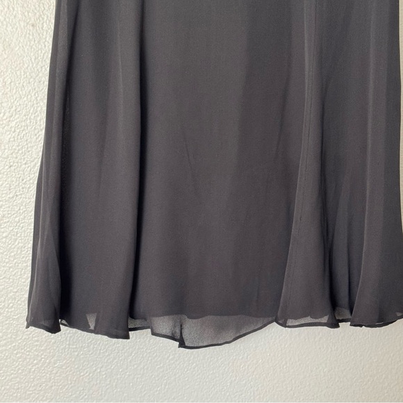 BADGLEY MISCHKA Black 100% Silk Mesh Sleeves Cocktail Dress Size 12 - Picture 4 of 9